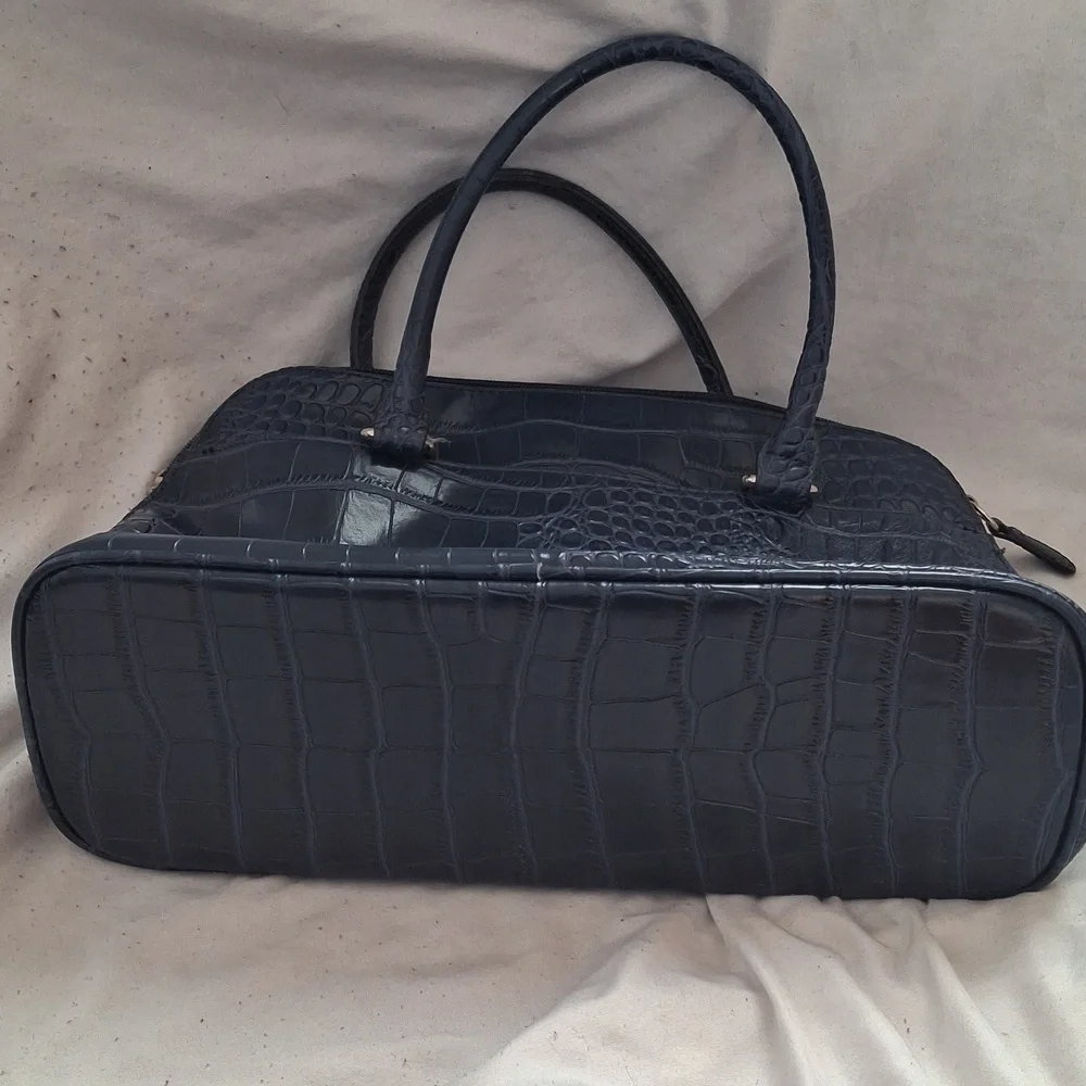 Giani Bernini Black Crocodile-Embossed Laptop Bag